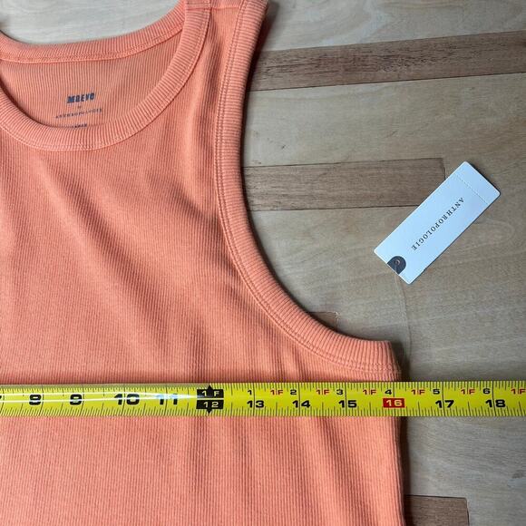 Anthropologie Maeve The Blair Cropped Racerback Baby Tee Size XL Peach Tank NWT - Picture 7 of 9